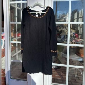 Milly Gold Chain Cashmere Sweater Dress